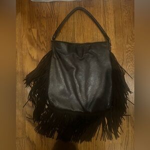 Tory Burch Dark Brown Fringe Shoulder Bag